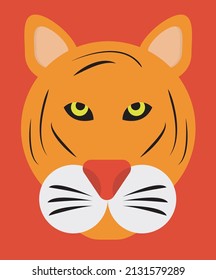 Tiger vector over red color