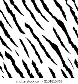 Tiger Vector Pattern. Zebra Stripe Print. Black Wild Tiger. Line Tropical Background. Vector Tiger. Claw Mark Pattern. Zebra Grunge Texture. Tiger Tropical Fur. African Animal Print. Stripe Claw Mark svg