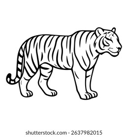 tiger vector realistic line icon on white background
Vector line icon animal, wildlife