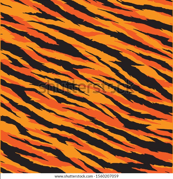 Tiger Vector Seamless Texture Pattern Stock Vector (Royalty Free ...