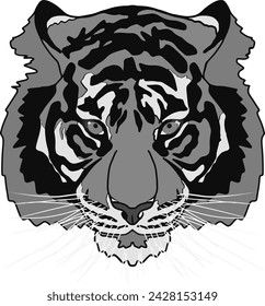 TIGER VECTOR SHADEDS GRAY CAN USE FOR LOGO AND DESIGN