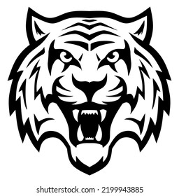 Tiger vector, silhouette vector, isolated illustration abstract pattern on white background