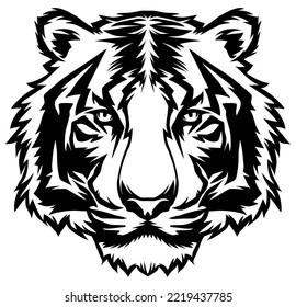 Vector de tigre, vector de silueta, patrón abstracto de ilustración aislada sobre fondo blanco