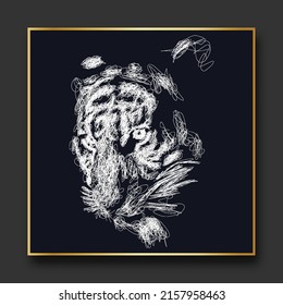 tiger vector sketch illustration, scribble art