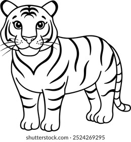 Tiger vector style illustration on white background