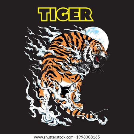 Tiger vector t shirt design template