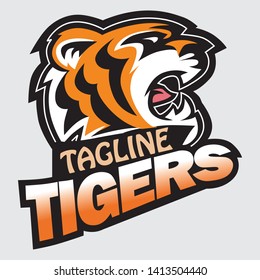 Angry Tiger Sport Team Emblem Wild Stock Vector (Royalty Free ...