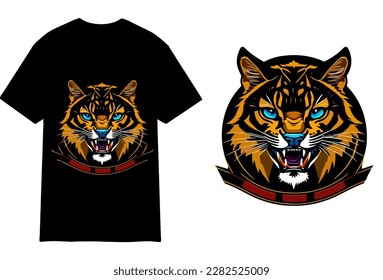 Tiger Vector T-shirt design and Tiger illustration art file 