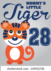 tiger vector/T-shirt graphics/cute cartoon characters/cute graphics for kids/Book illustrations/textile graphic/graphic designs for kindergarten/cartoon character design/fashion graphic/cute wallpaper