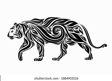 tiger in a vegetable ornament.