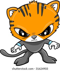 Tiger Warrior Vector Illustration
