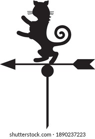 Tiger is weather vane. Silhouette, sign, logo. Vector illustration