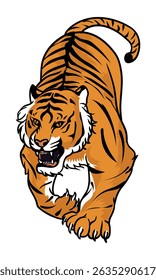 tiger with white background separate vector format