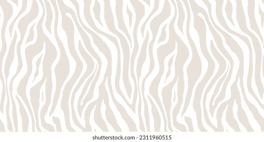 Tiger white beige seamless pattern. Vector animal skin print. Fashion stylish organic texture. 