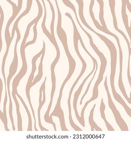 Tiger white beige seamless pattern. Vector animal skin print. Fashion stylish organic texture. 