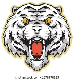 tiger white head logo mascot vector