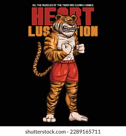  the tiger who became the mascot, and wears shorts ready for fitness.
