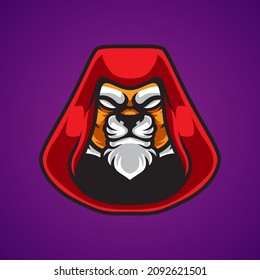 Tiger Witch Head Mascot Logo
