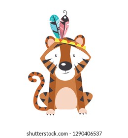 Tiger woodland style vector