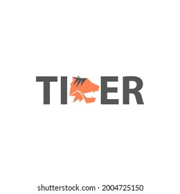 Tiger Writing Typography Vector Design