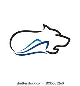 tiger yacht vector logo. marine logo.