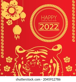 Tiger Year. Happy Chinese new year 2002 background template. fit to social media post