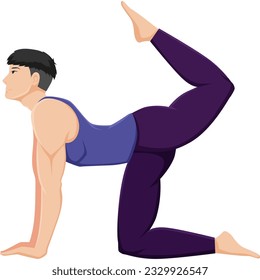 tiger yoga asana pose illustraion for ui, ux, web, app, brochure, flyer and presentation design, etc.