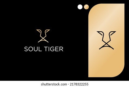 Tiger Yoga monogram logo vector