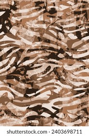 Tiger and zebra texture grunge pattern