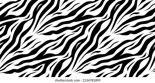 Tiger or zebra white fur repeating texture. Seamless vector pattern