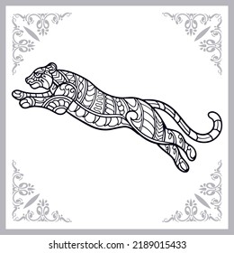 Tiger zentangle arts isolated on white background