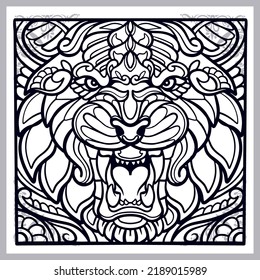 Tiger zentangle arts isolated on white background