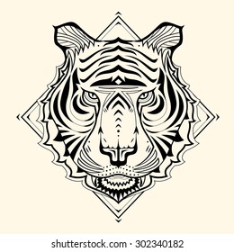 Tiger Zentangle design,vector illustration