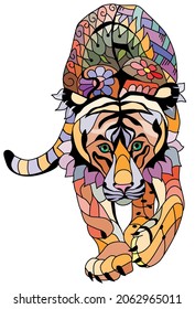 Tiger zentangle styled for t-shirt design, tattoo and other decorations