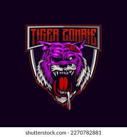 Tiger Zombie Logo. Tiger Zombie E-Sport Mascot Logo Vector Mascot template