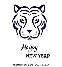 tiger.abstract drawing by hand.vector illustration.isolated on a white background.
