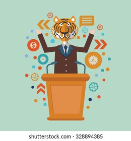 Tiger,Businessman concept design,abstract design,vector
