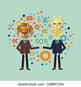 Tiger,Businessman concept design,abstract design,vector