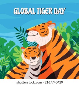 tigerday illustration colorful vector background