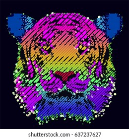 tiger-Dot Graphics. Applicable for Covers, Placards, Posters, Flyers and Banner Designs. Vector illustration.