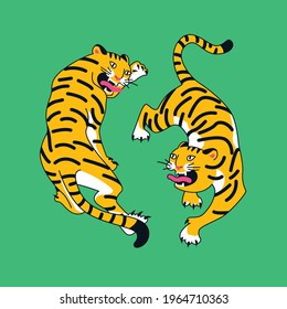 tigers animals fight pattern character