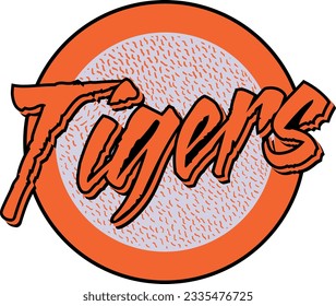 Tigers circular logo design layout (Editable) - Vector Illustration