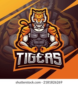 Tigers esport mascot logo design