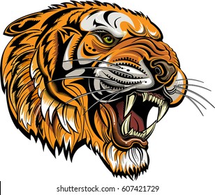 Tigers Face. Saber Toothed Tiger Tattoo