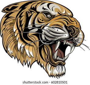 Tigers Face. Saber-toothed tiger