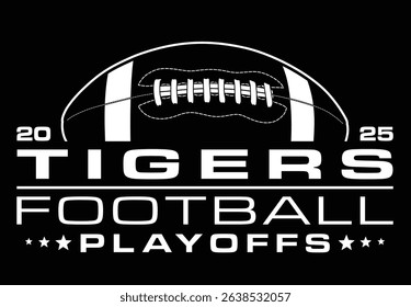 Tigers Football Playoffs Design is a modern graphic design for your Tigers football team playoff game. This great for shirts and other products, promotions or advertising.