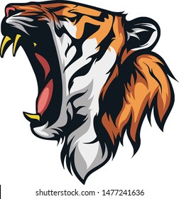Tiger's Head E-sport Logo Illustration