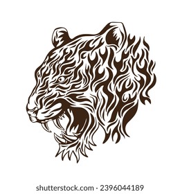 tigers head and vectors design