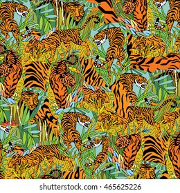 Tigers in the Jungle Background