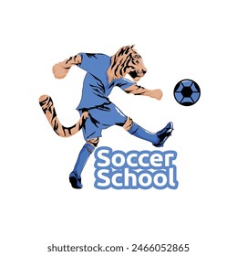 Tiger's Kick. Tiger in a Soccer Uniform. perfect for soccer team logo